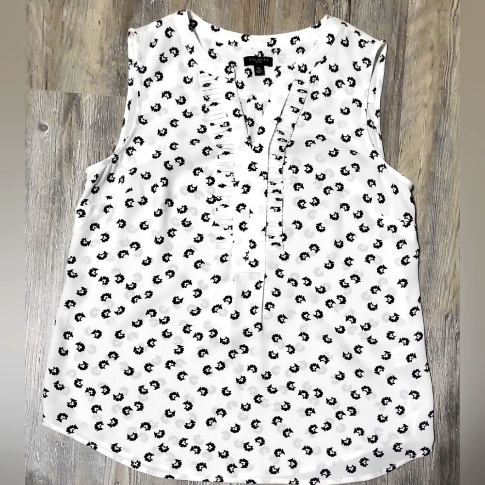 Talbots White and Black Shirt